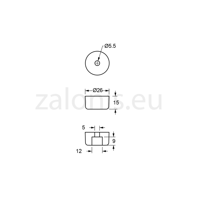 ΠΑΤΙΝΙ ΒΙΔΩΤΟ Φ26 Υ15mm / ΜΑΥΡΟ ΠΑΤΙΝΙΑ ΕΠΙΠΛΩΝ